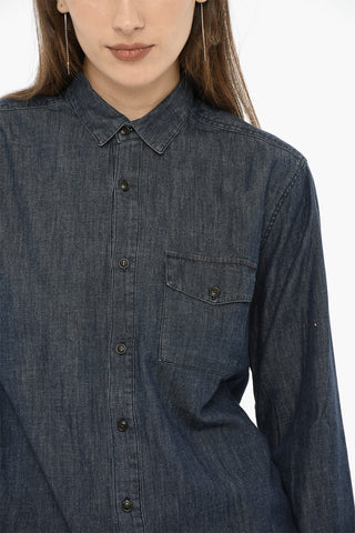 Denim CHAMBRAY Overshirt with Breast Pocket