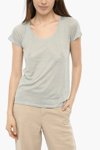 Solid Color Linen T-Shirt