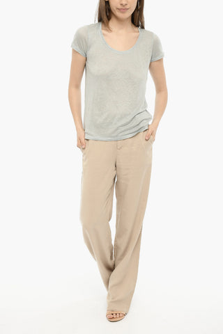 Solid Color Linen T-Shirt