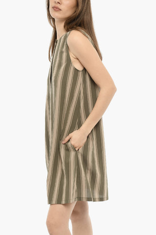 Vestito Shift SCULLY a Righe Pencil con 3-Bottoni