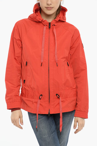 Hooded ERIE Windbreaker Jacket with Ruched Details
