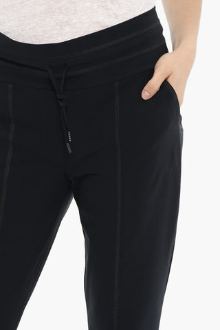 Nylon Stretch Leggings with Drawstring Waist
