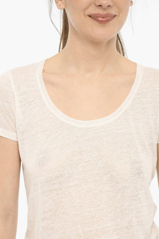 T-Shirt in Lino a Tinta Unita