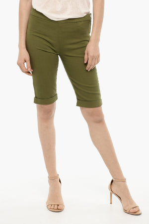 Turn-Up Hem Shorts with Gold Closure