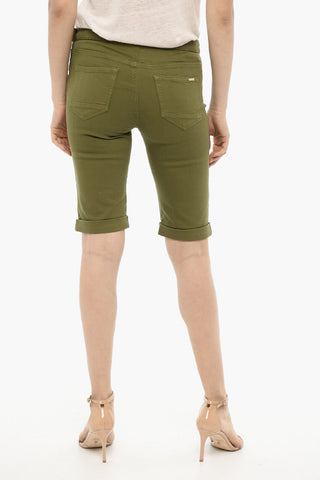 Turn-Up Hem Shorts with Gold Closure