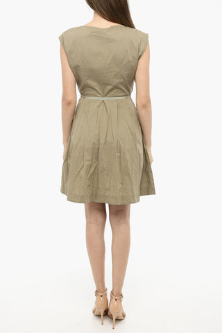 Flared GAUZE Dress  With Belt