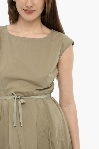 Flared GAUZE Dress  With Belt