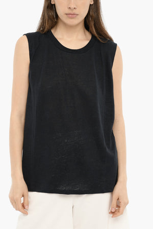 Tanktop aus Doppelstoff mit Rundhalsausschnitt