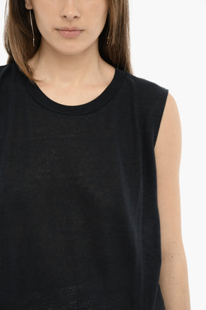 Tanktop aus Doppelstoff mit Rundhalsausschnitt