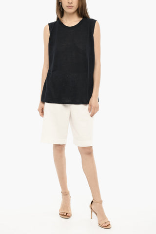 Tanktop aus Doppelstoff mit Rundhalsausschnitt