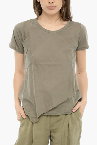 T-shirt Girocollo BONDED in Cotone a Tinta Unita