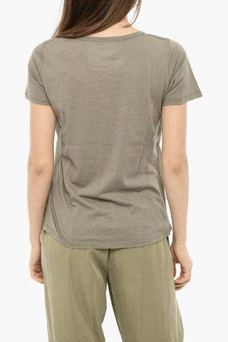 T-shirt Girocollo BONDED in Cotone a Tinta Unita