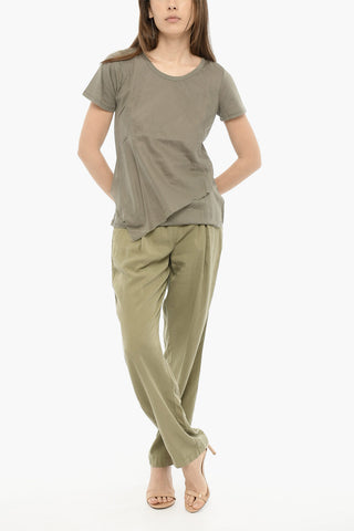 T-shirt Girocollo BONDED in Cotone a Tinta Unita