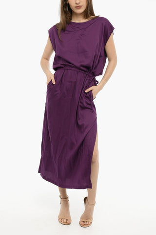 Twill Maxi Dress in Solid Color