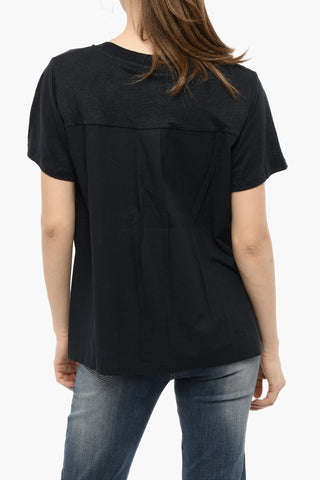 T-shirt Girocollo MIXED In Doppio Tessuto