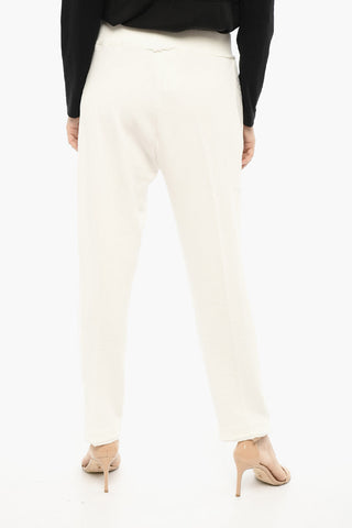 Frayed-Hem Cotton Joggers with Side-Logo