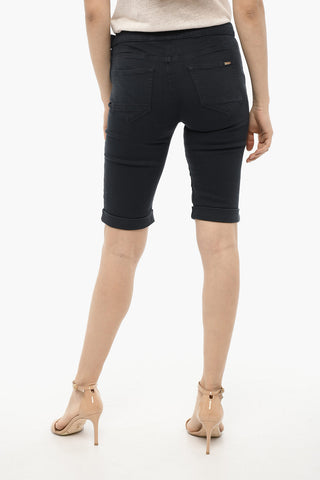 Turn-Up Hem Shorts with Gold Closure