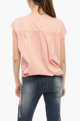 코튼 포플린 블라우스 끈 장식