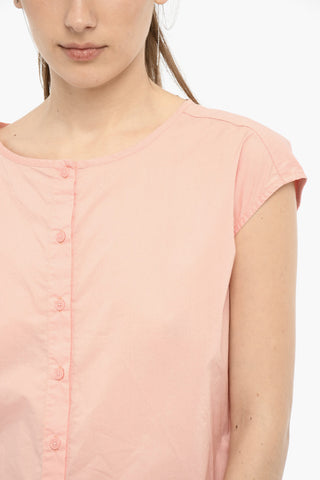 코튼 포플린 블라우스 끈 장식