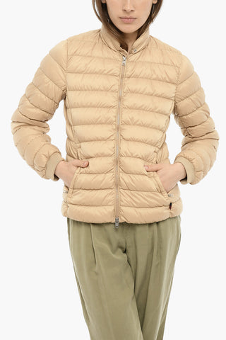Solid Color MAYFLOWER Lightweight Down Jacket with Zipped Closure