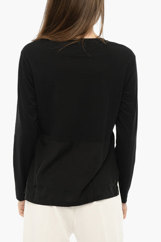 Crew-Neck T-shirt with Breast Pocket and Side Split