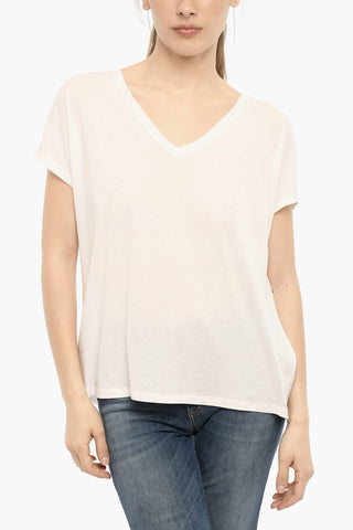 Solid Color V- Neck T-Shirt