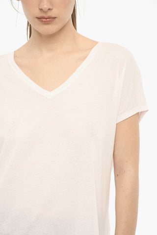 Solid Color V- Neck T-Shirt