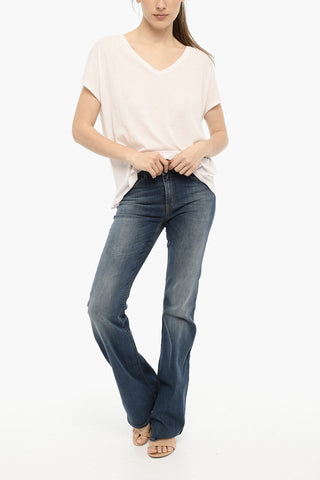 Solid Color V- Neck T-Shirt