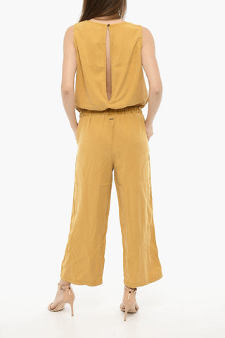 Cut Out Details Back SUMMER FLUID Flared Jumpsuit