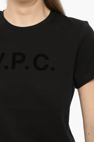 Solid Color Crew Neck T-Shirt with Tone-on-Tone Logo