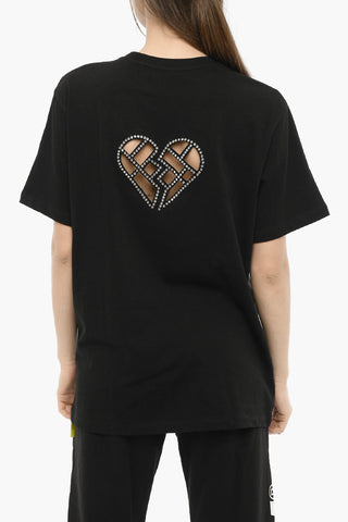 Organic Cotton BOXY Crew-Neck T-shirt with Cut-Out Details on the Back