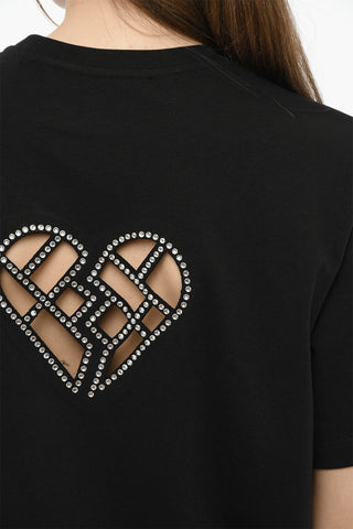 Organic Cotton BOXY Crew-Neck T-shirt with Cut-Out Details on the Back