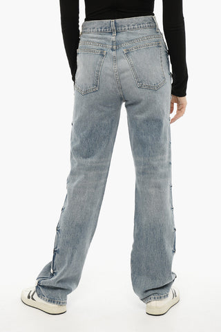 High-Waist DANIELLE Jeans with Side Studs 21cm