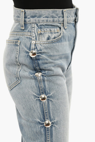 Jeans DANIELLE A Vita Alta con Borchie Laterali 21cm