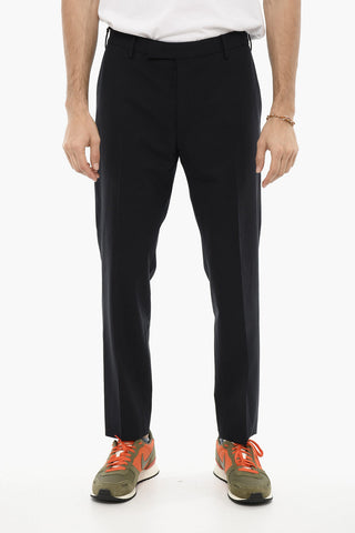 Stretch Virgin Wool Pants with Belt Loops