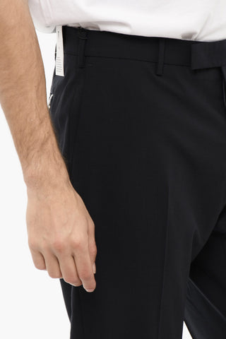 Stretch Virgin Wool Pants with Belt Loops