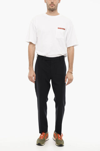 Stretch Virgin Wool Pants with Belt Loops