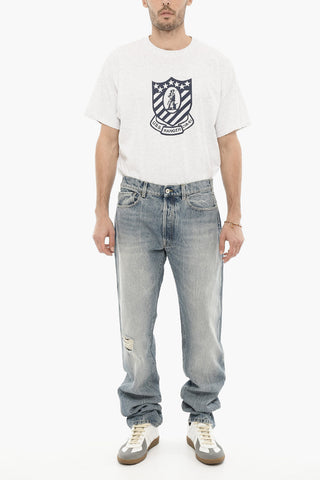 Vintage Effect Straight Leg Jeans 21cm