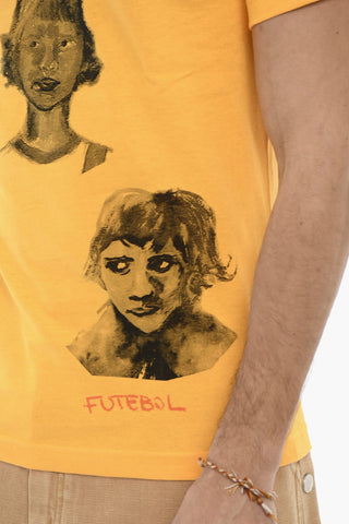 Cotton Crew-Neck T-shirt with Prints on the Front