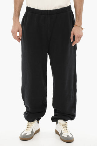 Joggers in Cotone Garzato a Tinta Unita