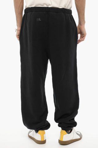 Joggers in Cotone Garzato a Tinta Unita