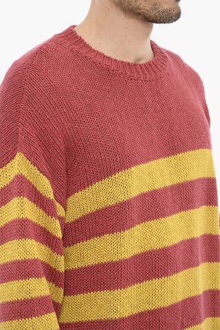Striped Cotton and Linen Crew-neck Sweater