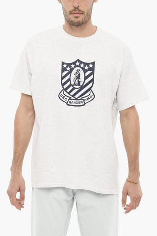 Solid Color RANGER Crew-neck T-Shirt with Contrasting Print