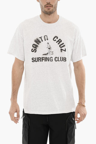 T-shirt Girocollo con Stampa Sfumata