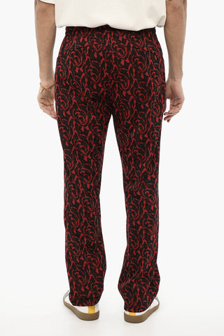 NEEDLES Two-Tone Jacquard Pants with Butterfly Embroidery