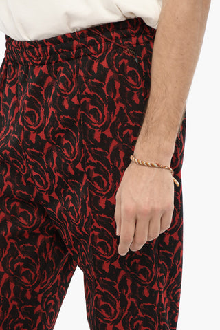 NEEDLES Two-Tone Jacquard Pants with Butterfly Embroidery