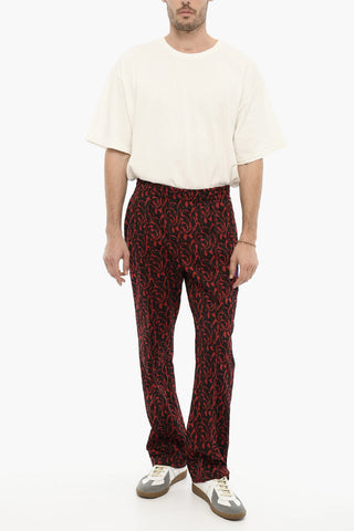 NEEDLES Two-Tone Jacquard Pants with Butterfly Embroidery