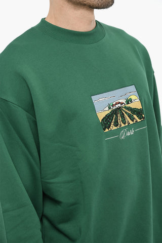 Cotton VIGNES Crew-Neck Sweatshirt with Embroidery