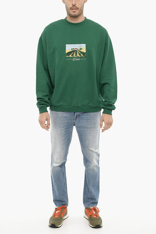 Cotton VIGNES Crew-Neck Sweatshirt with Embroidery