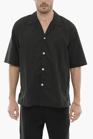 Camicia in Popeline di Cotone a Manica Corta